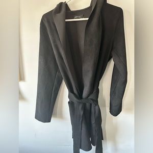 Zara Microsuede Black Coat